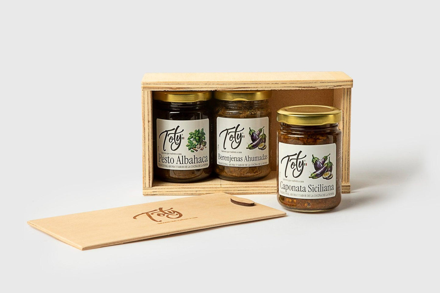 Pack Caja de Madera con 3 Productos a Elección